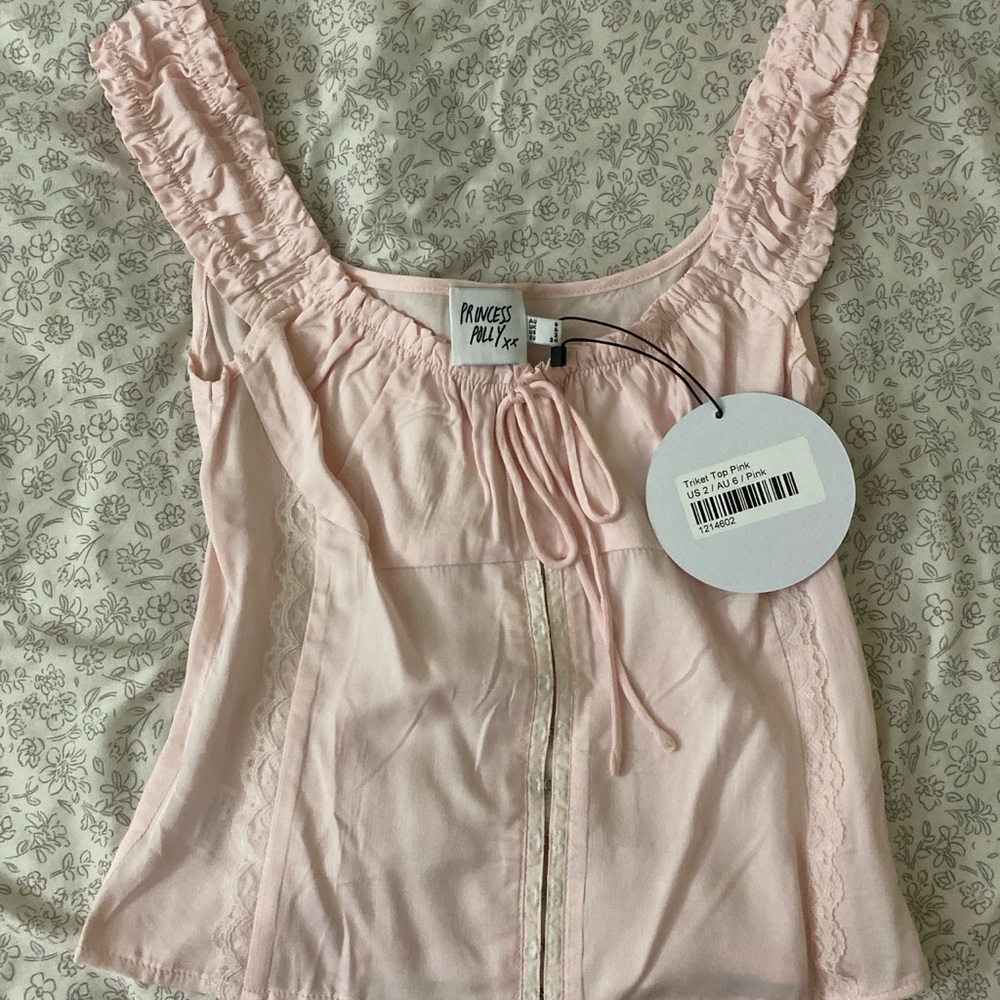Princess Polly Pink Ruched Tie Front Camisole